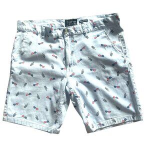 RAW YARN INDUSTRIES Men's Stretch Short Size 36 Light Blue Ice Cream & Sunglasse